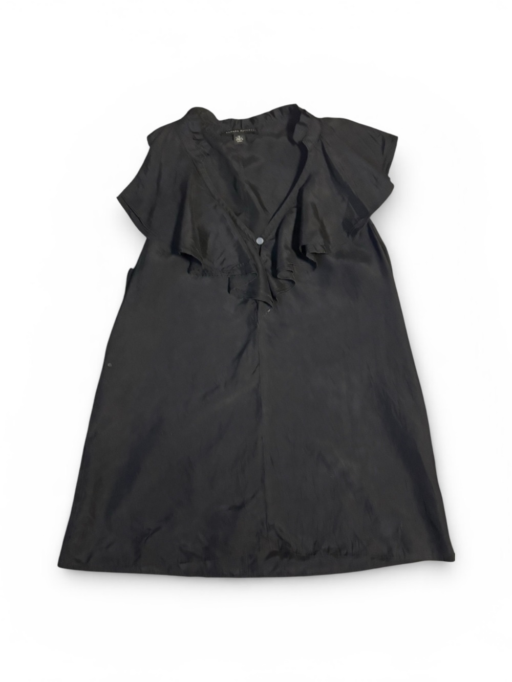 Banana Republic Navy Button-Front Shirt 100% Silk